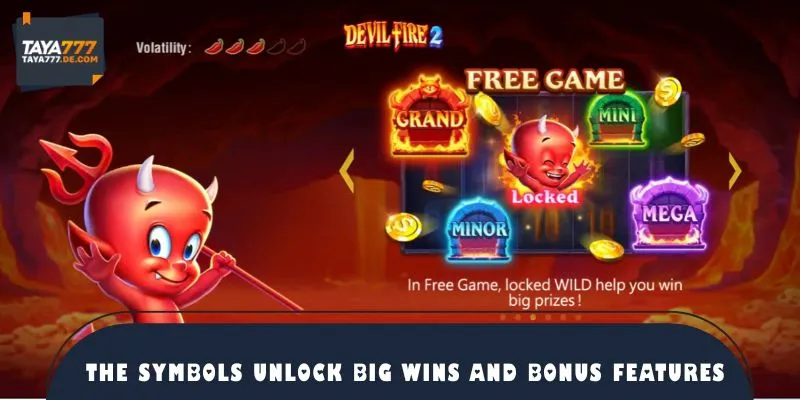 The symbols unlock big wins and bonus features